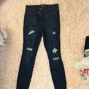 Hollister Dark Blue Distressed Skinny Jeans